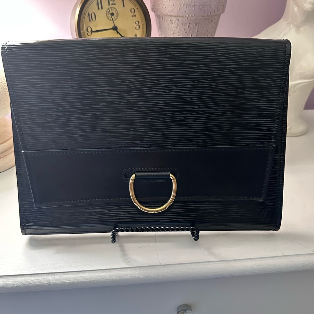 Louis Vuitton Black and Gold Epi Leather Clutch